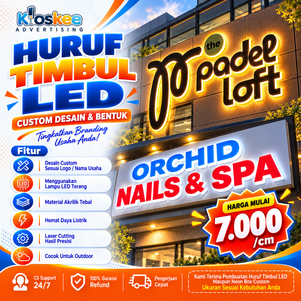 Jual (READY) Neon Box Letter Huruf Timbul 3D LED Nyala Akrilik Custom ...