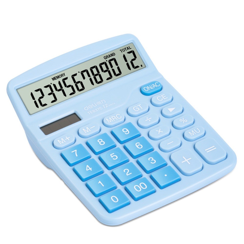 Jual 12 Digits Electronic Calculator Dual Power Supply Lightweight ...
