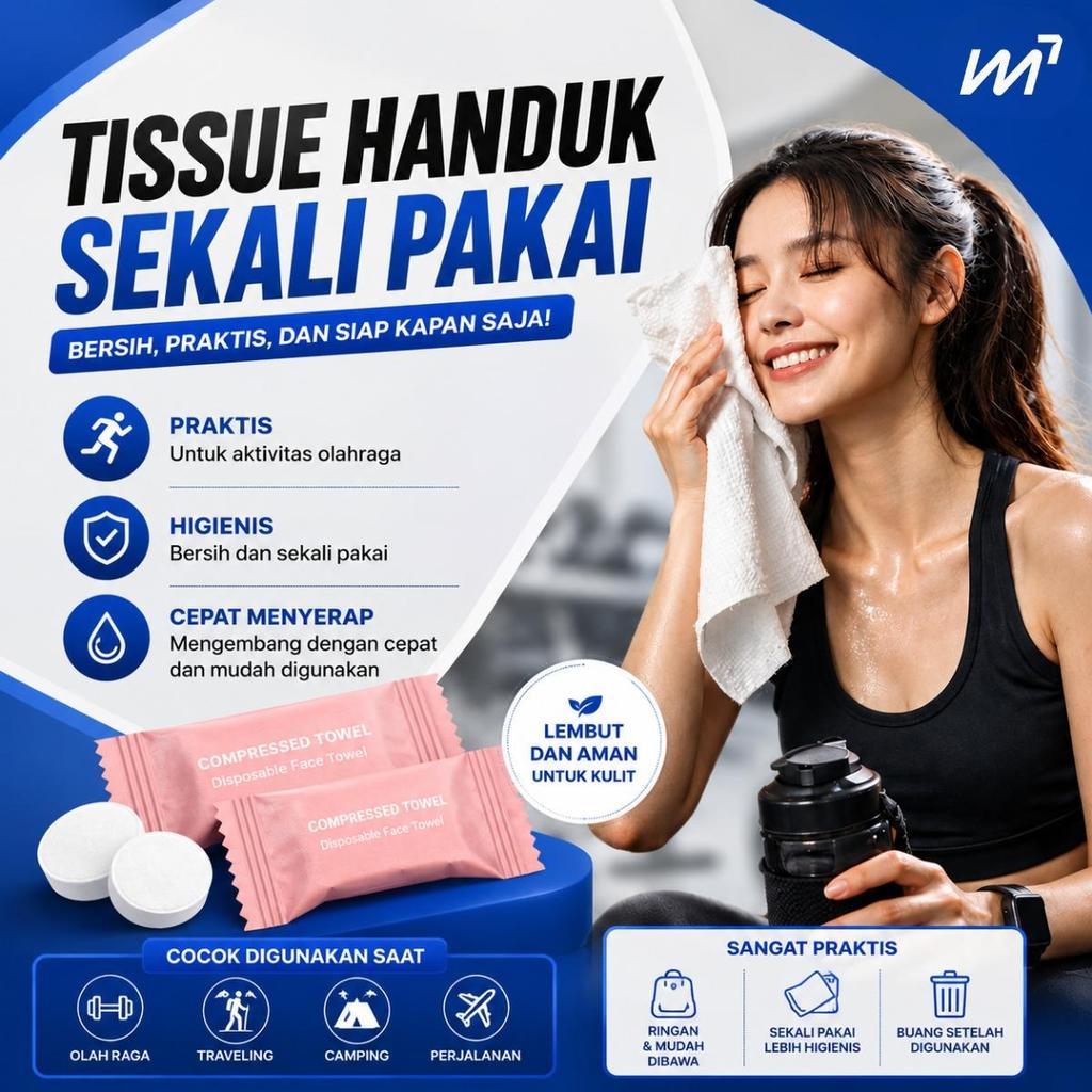 Handuk Mini Kompress Travelling Tissue Handuk Portable Sekali Pakai Compressed Disposable Towel