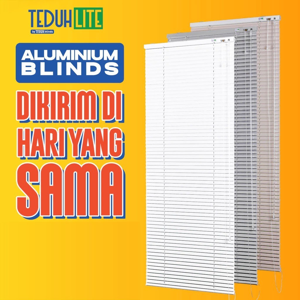 Teduh Lite - Venetian Blind Aluminium & PVC Blind – Tirai Jendela Aesthetic Ukuran Lebar 40,60,80,100,120