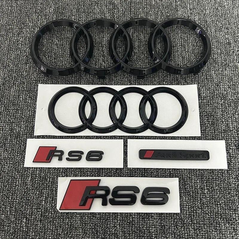 Jual Audi RS6 RS5 2016-2020 ABS Black 4-Ring Logo Car Emblem Front ...