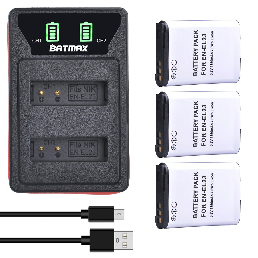 Caricatore USB Doppio  EN-EL23  Per Nikon Coolpix B700 Coolpix P600 Coolpix P610 Coolpix P 934169