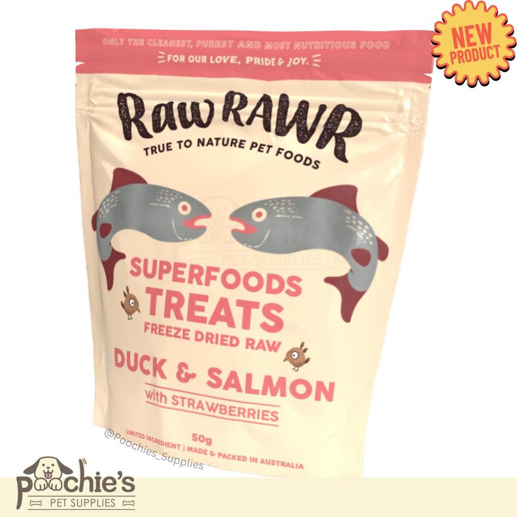 Jual Raw Rawr Freeze Dried Raw - SUPER FOODS TREATS - ( DUCK & SALMON ...