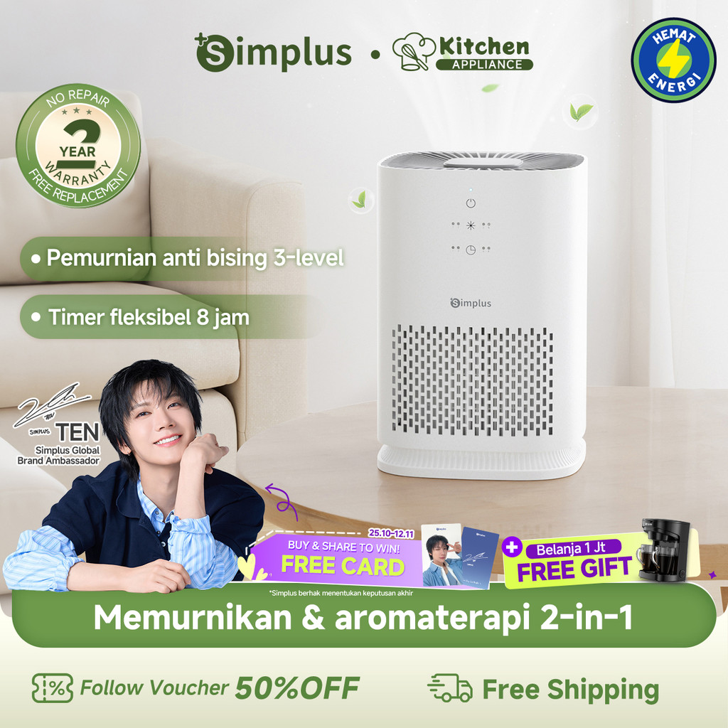 SimplusKitchen Oxycare A5 Air Purifier HEPA H11 | Penjernih Udara Kamar Anti Debu Alergi
