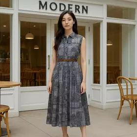 NJW Dress Wanita HARNI Midi Dress Gaun Wanita Gaun Wanita