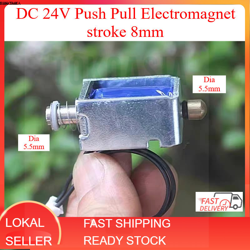 Jual DC 24V Mini Push Pull Electromagnet solenoid elektromagnetik ...