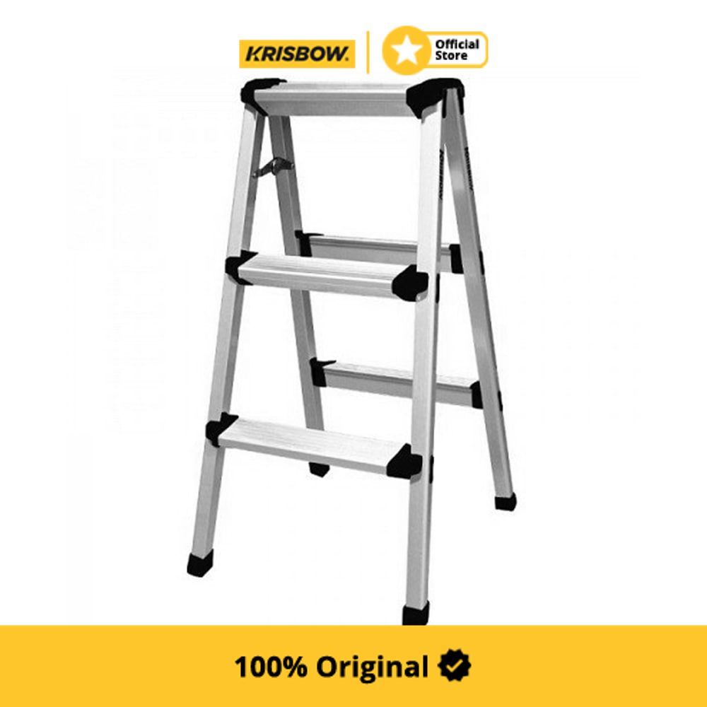Jual Krisbow Tangga Lipat Aluminium Tanpa Pegangan 3 Step Ladder Lipat ...