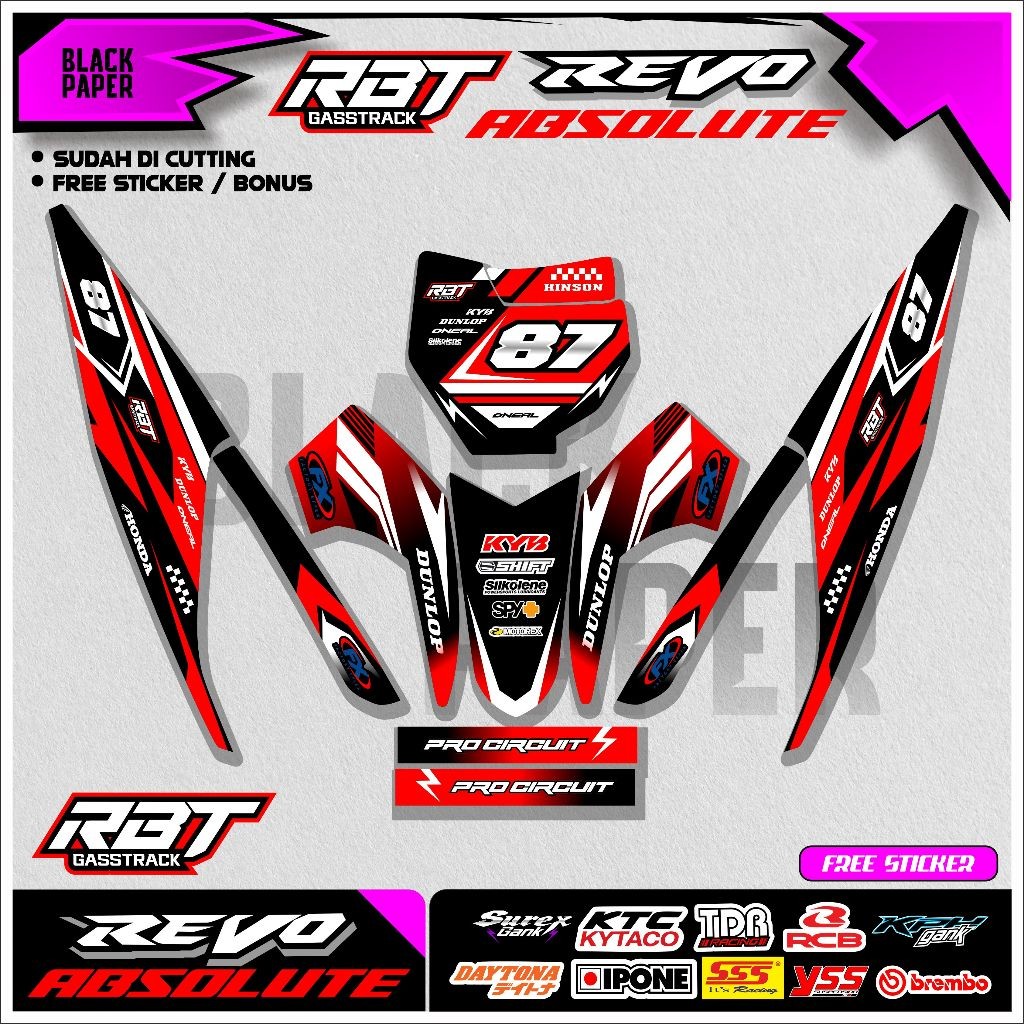 Jual Striping Rbt Motor REVO ABS Motor Rbt Bebek Modif Supermoto Yz Crf ...