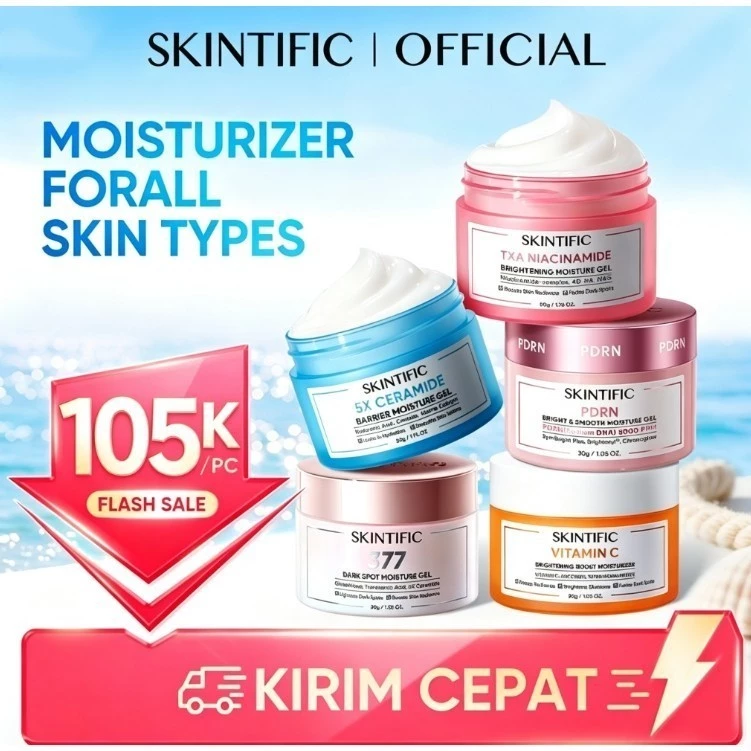 [SKINTIFIC AUTHORIZED] MOISTURIZER COLLECTION MSH Niacinamide Brightening Moisturizer Gel / 5X Ceramide Barrier Moisturizer Gel / Sensitive Moisture Gel / Skin Renewal Moisturizer Retinol / 3X Acid Anti-Acne Gel Moisturizer