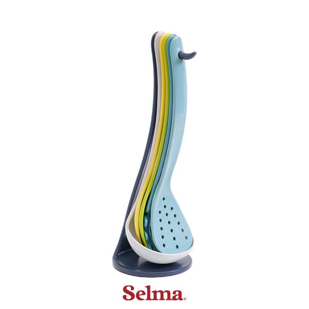 Selma Naju Sendok Masak Utensil Dengan Holder Set 5 pcs - Mix Kitchen Tool Spatula Culinary Kitchenware