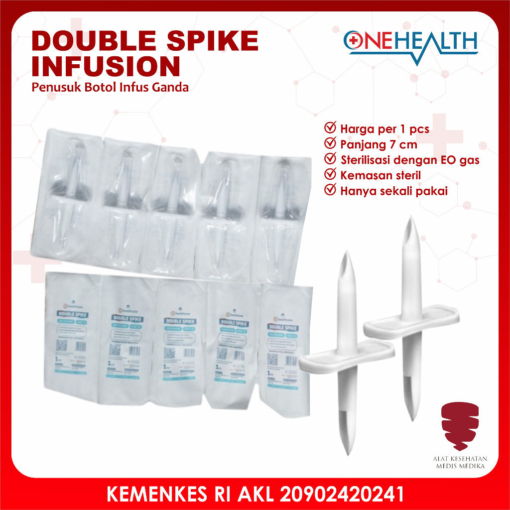 Jual OneHealth Double Spike Infusion Alat Tusuk Botol Cairan Infus Ecer ...
