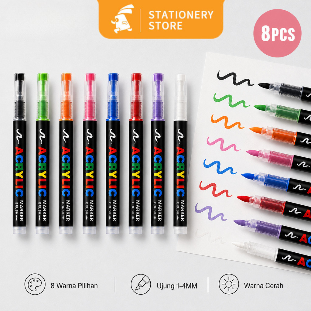 Jual 8PCS Spidol Akrilik Acrylic Marker Set DIY Painting Spidol Pastel ...
