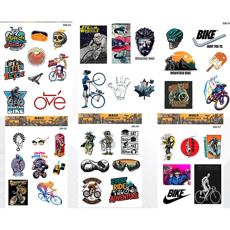 Jual Stiker Sticker sepeda Aesthetic Termurah Motif banyak logo sepeda ...