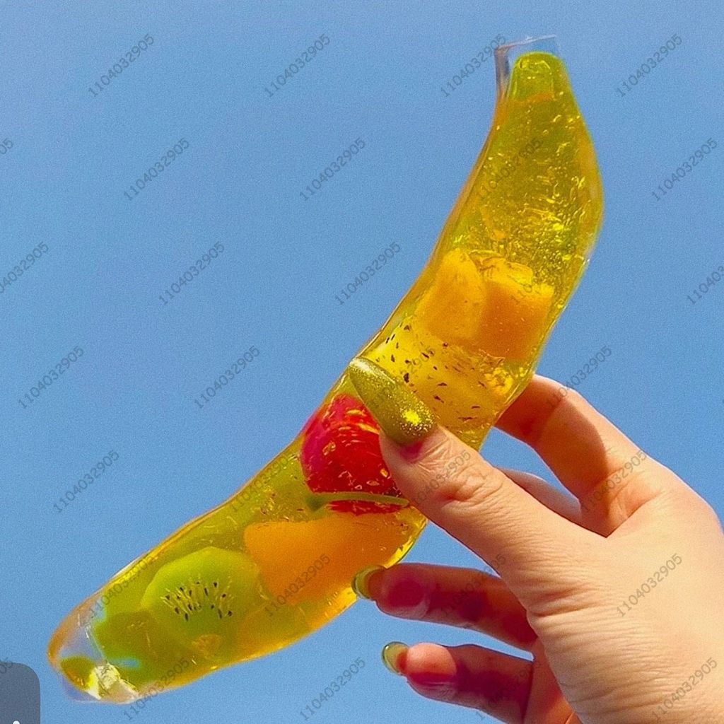 Jual Big Banana Shapable Stress Ball Banana Squishy Transparent Banana ...