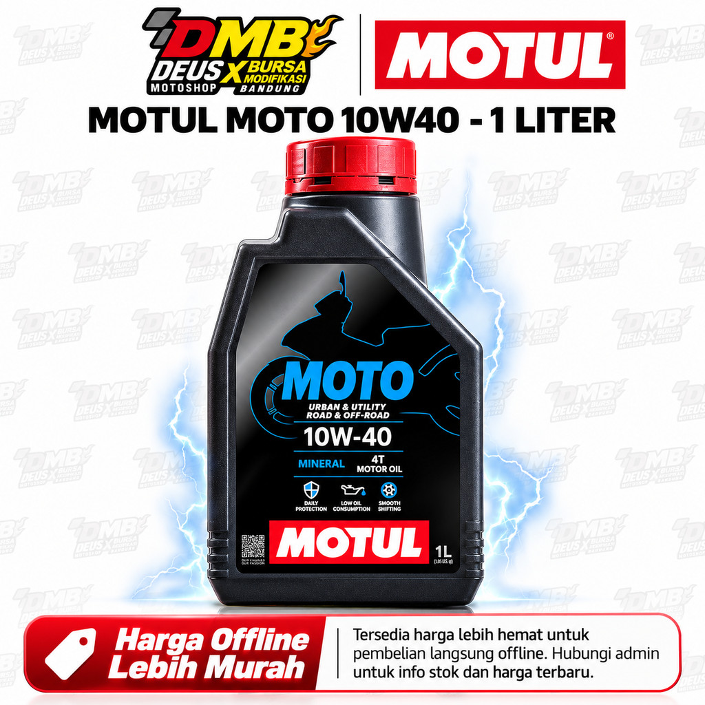 Jual Oli Mesin Motul Moto 4T 10W40 1 Liter Mineral API SL untuk Motor ...