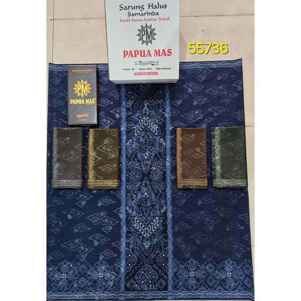 SumberRejekiJeans (BONUS DUS) Sarung Muslim Pria PAPUA MAS 55736 Ukuran Jumbo Bahan Halus Samarinda Untuk Pondok Pesantren Idul Fitri THR Lebaran