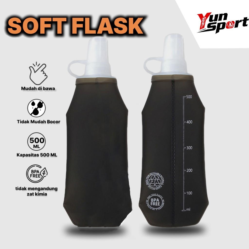 Jual Yun Sport - Foldable Soft Flask 500 ML Trail Running - Botol Air ...