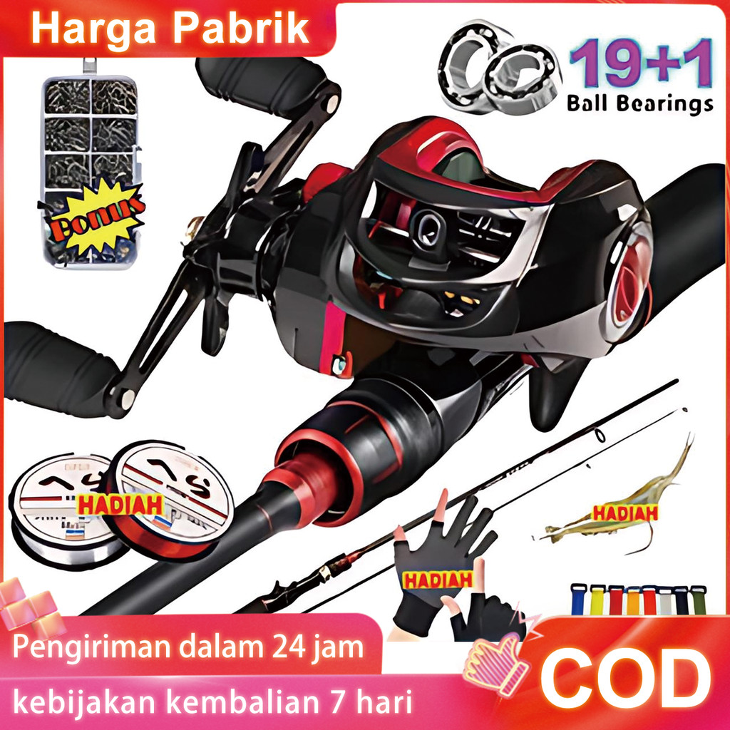 # Beli 1 Dapat 7 # 1.65m/1.8m/2.1m/2.4m Pancing Set Lengkap Murah Pancing 1 Set Lengkap Kuat COD Set Alat Pancing Murah Pancing 1 Set Murah Dan Kuat 1.65m 1.8m 2.1m 2 Bagian Pancing Dengan Gulungan Casting Pancing Joran Pancing Kombo Fishing Set
