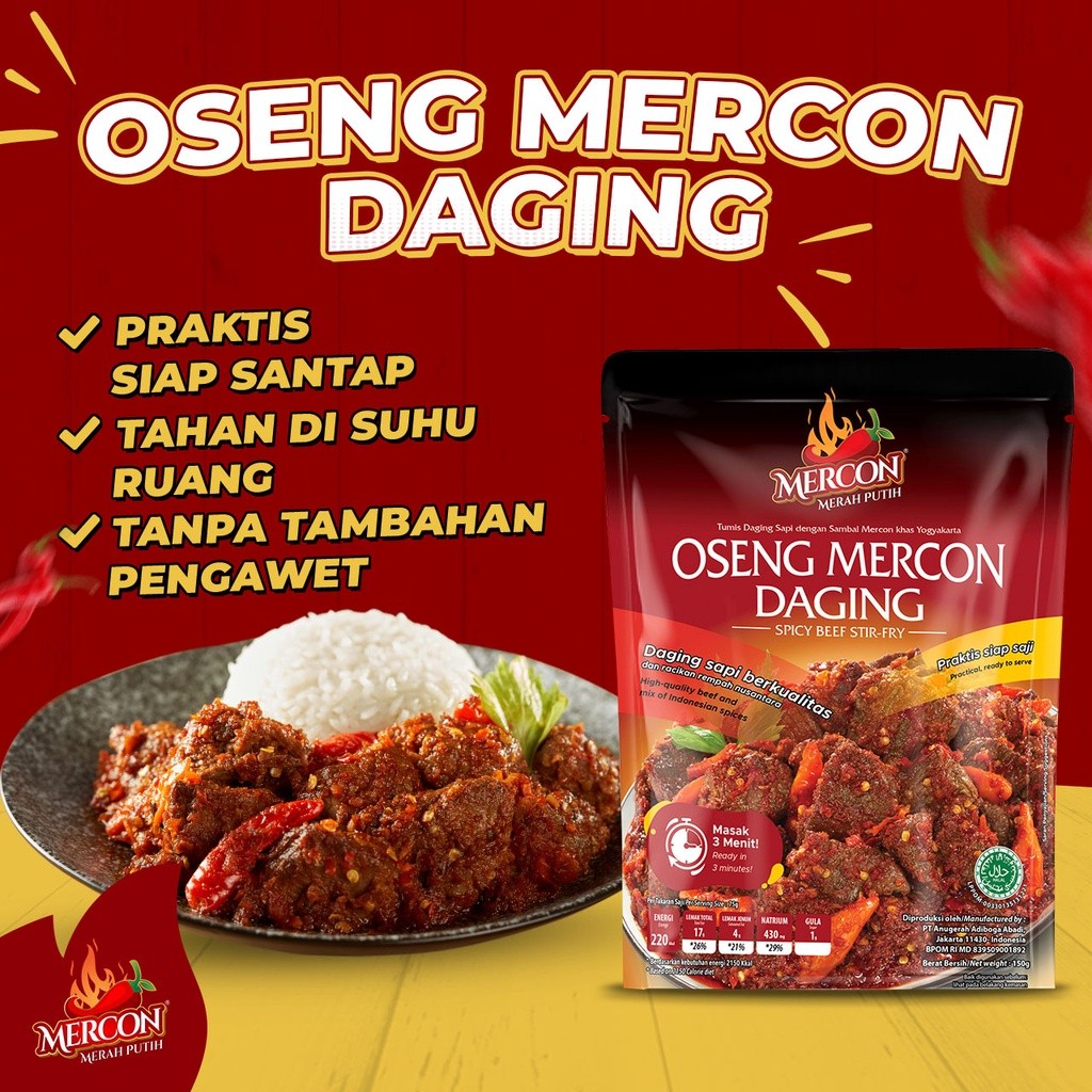 Jual Oseng Mercon Daging Mercon Merah Putih | Shopee Indonesia
