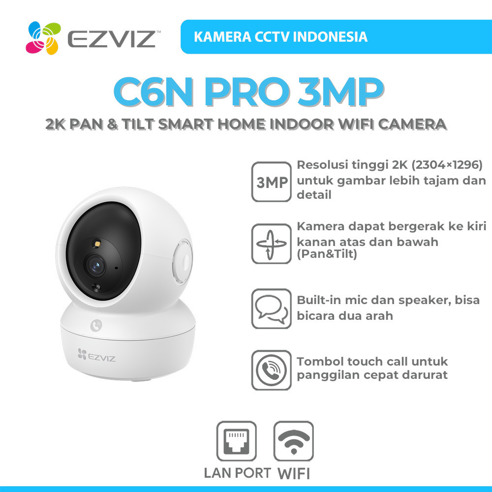 Jual EZVIZ C6N PRO 3MP 2K PAN & TILT SMART TRACKING & SMART COLOR NIGHT ...