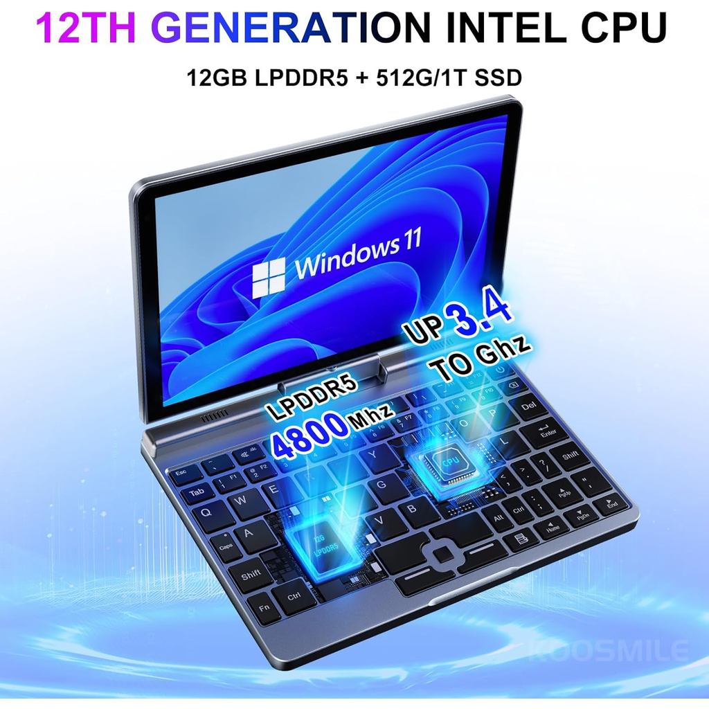 Jual Portable Mini Laptop windows 11 8 Inch Touch Screen Notebook N150 ...