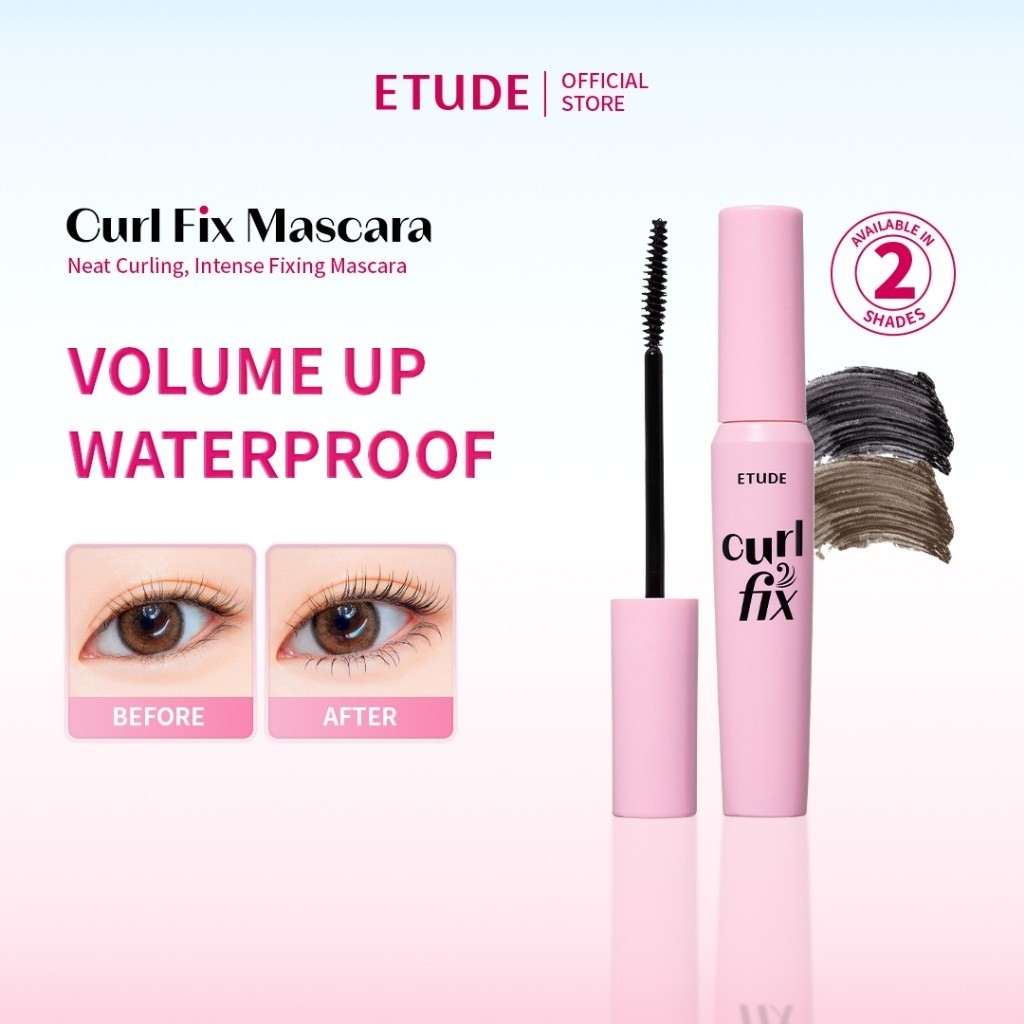 ETUDE Curl Fix Mascara 8g Mascara - Waterproof Tahan Lama - Maskara Tahan Air & Anti Luntur - Volume Intens pada Tiap Helai Bulu Mata