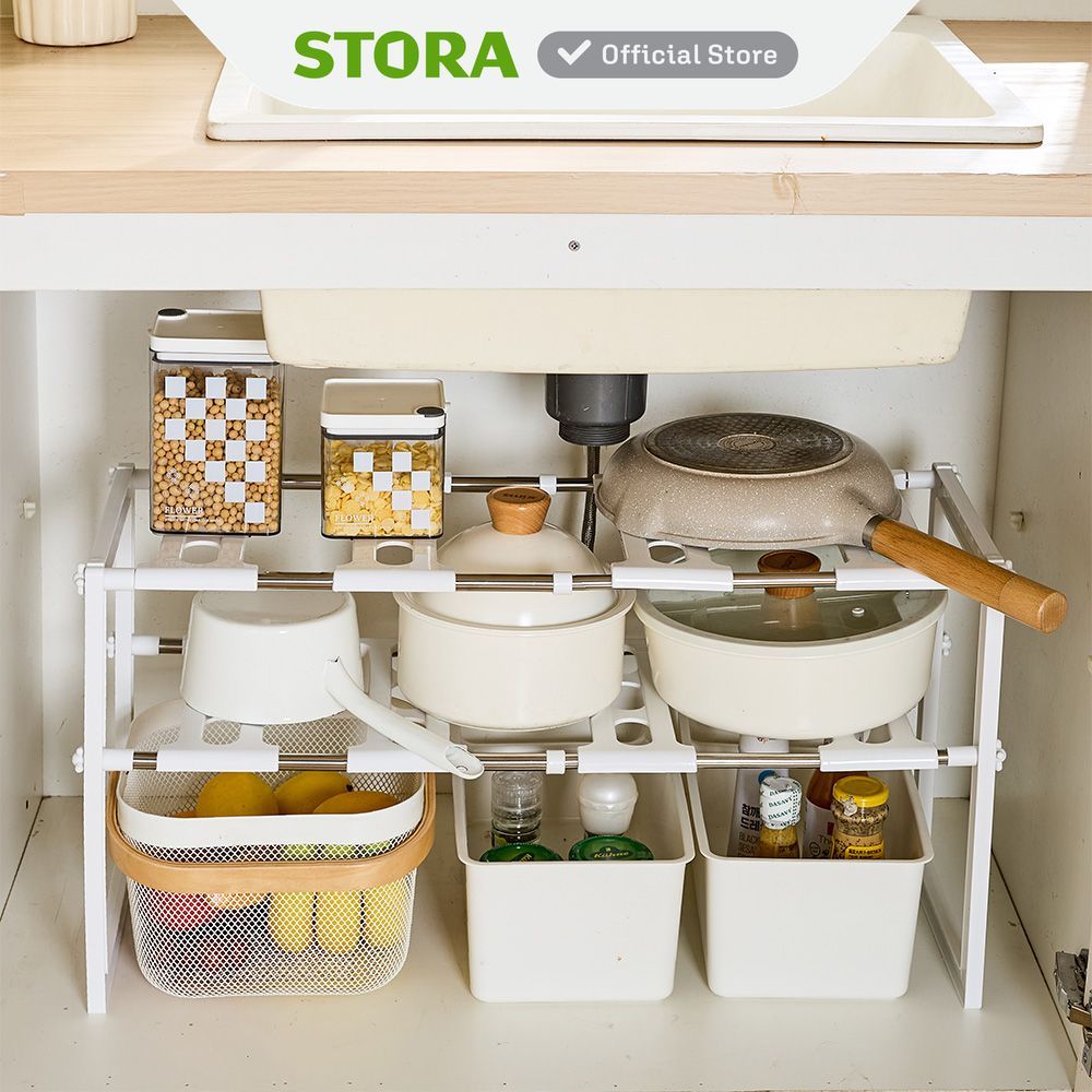 Jual Stora Rak Dapur Under Sink Adjustable Rak Piring Rak Dapur Rak ...