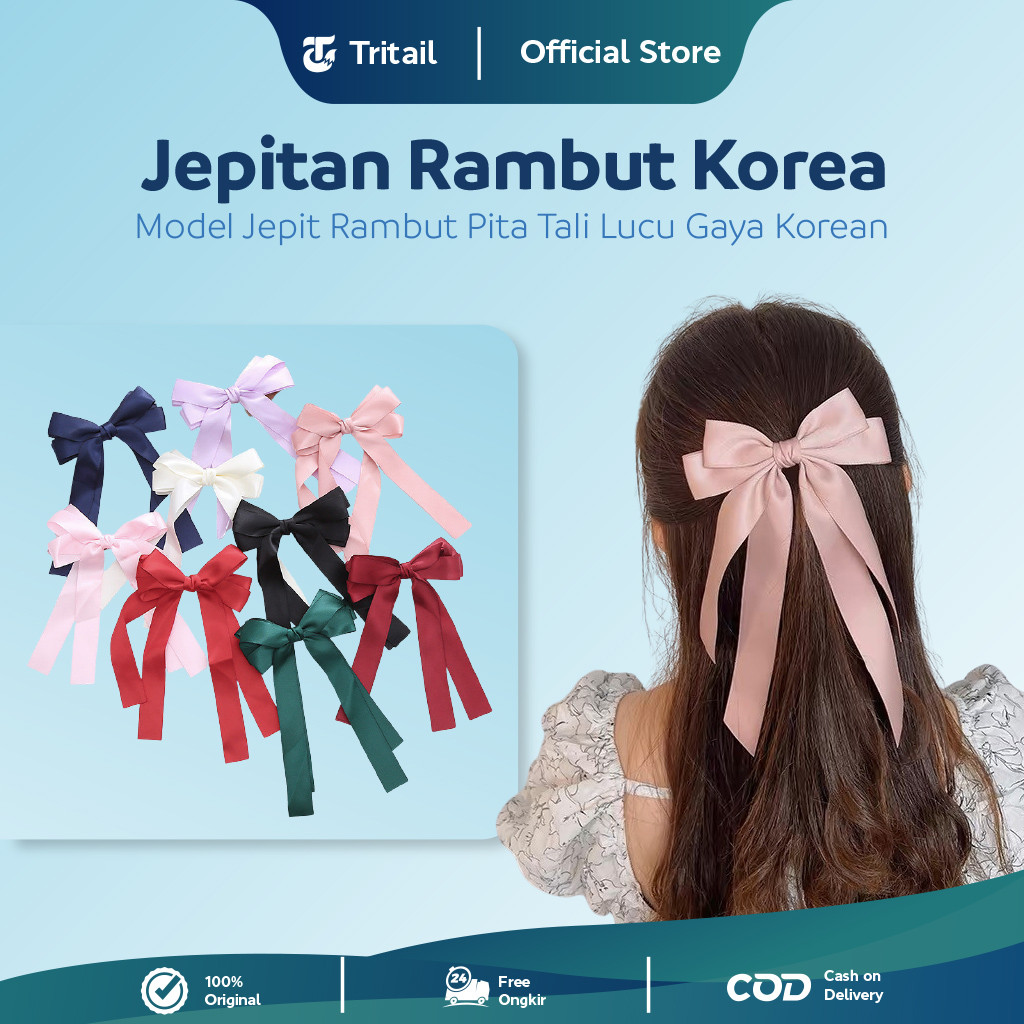 Jual Tritail - Jepitan Rambut Pita Tali Model Korea Jepit Rambut Pita ...