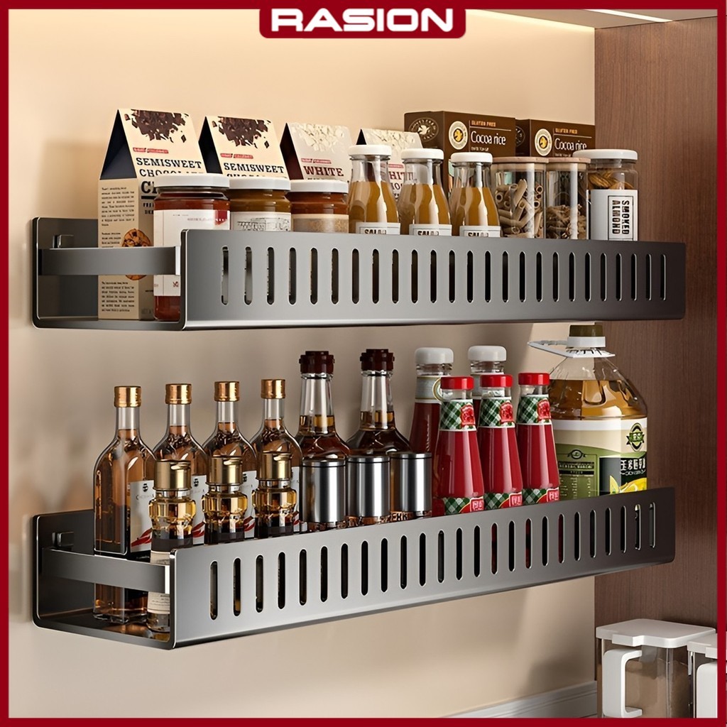 Jual RASION Rak Dapur Dinding Kitchen Rack Bumbu Gantung Aluminium Anti ...