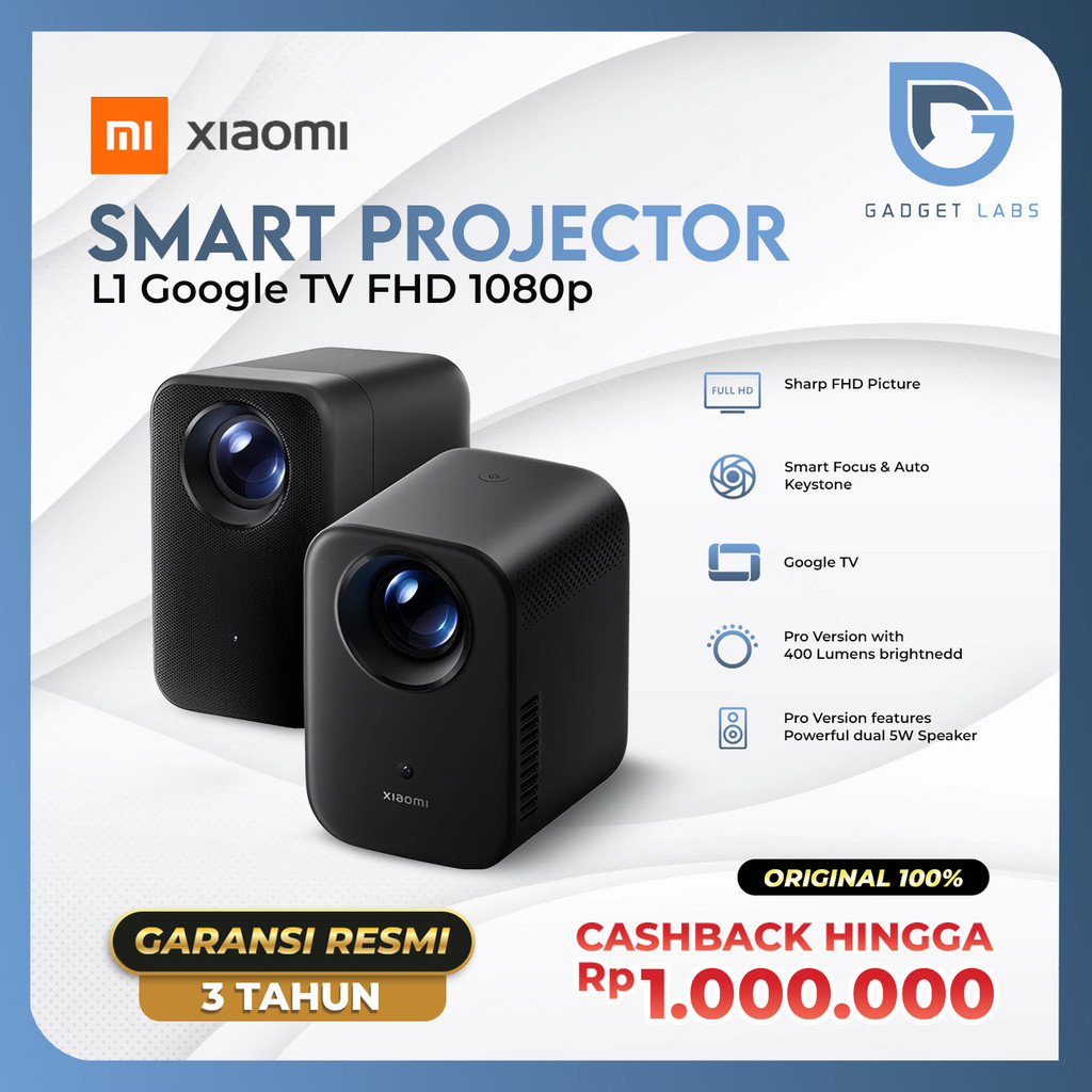 Jual Xiaomi Smart Projector L1 Google TV FHD1080p|Smart Focus & Auto ...