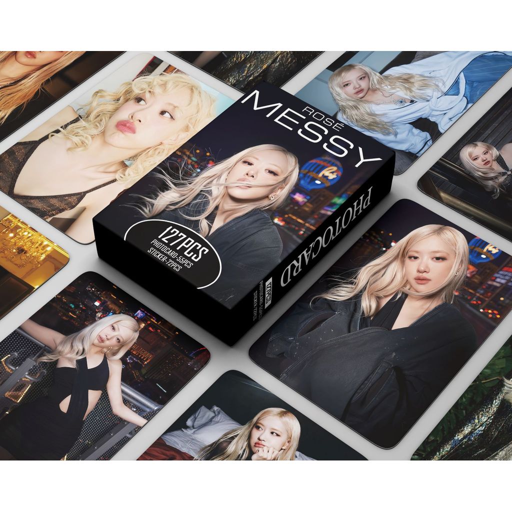 Jual 55+72Pcs/Set Kpop New Album Messy Card Stickers ROSE Postcard ...