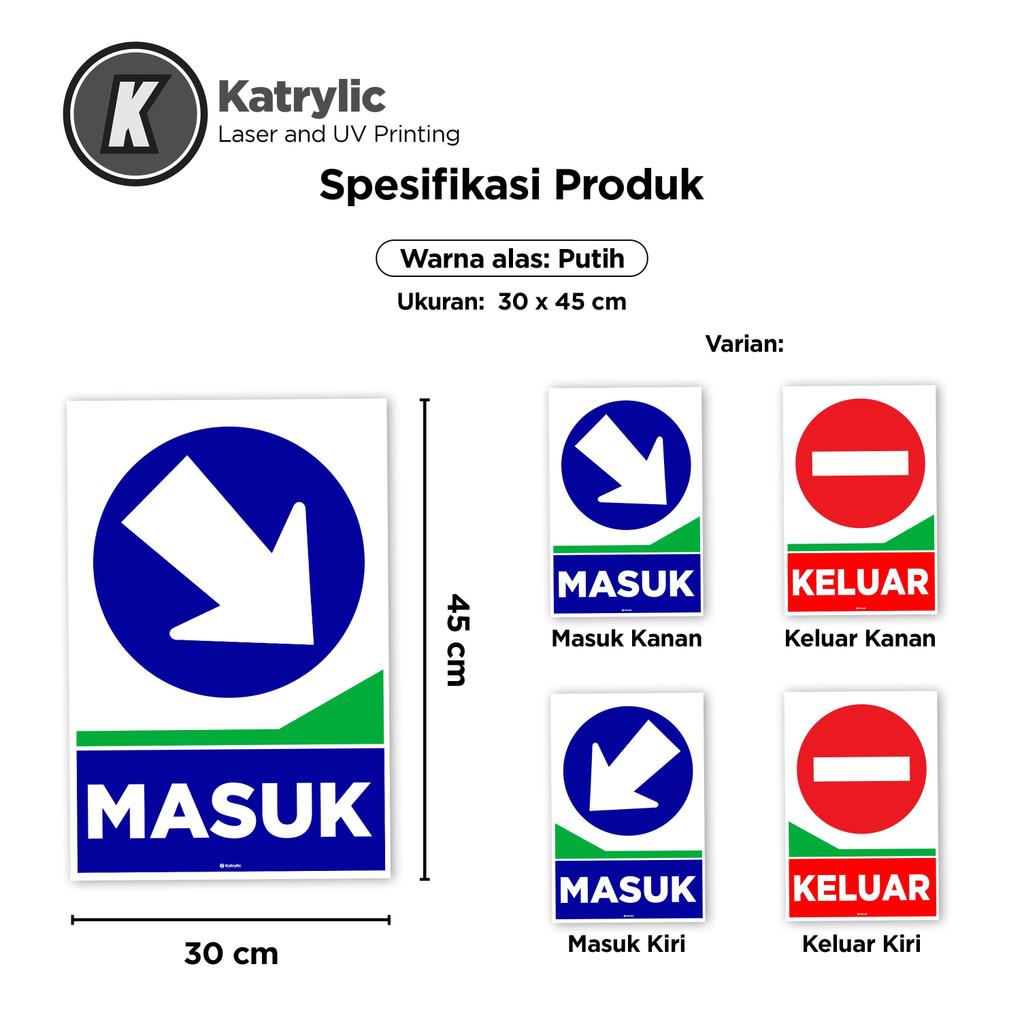 Jual Rambu Lalu Lintas Masuk (In) dan Keluar (Out) Katrylic / 30 x 45 ...
