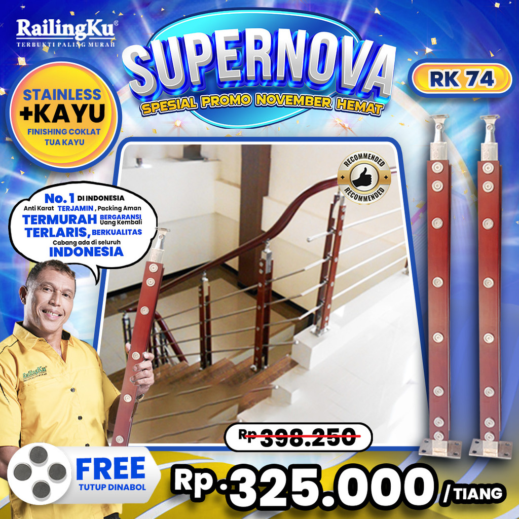Jual Railing Tangga Pipa Jari Jari Minimalis Tiang Railingku [SUPERNOVA ...