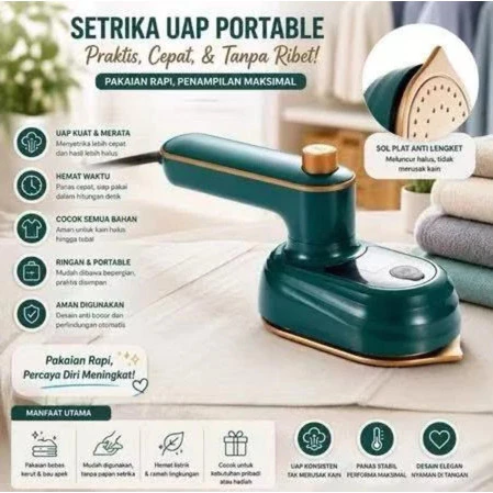 Setrika Uap Mini Cepat Panas 20 Detik Praktis