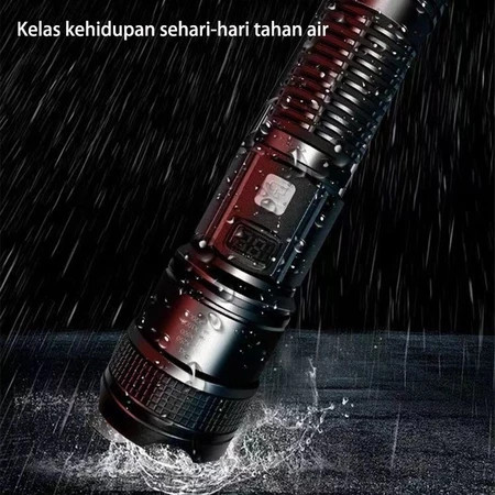 Jual 8019 Senter LED Super Terang 9000 lumens USB C Rechargeable Senter ...