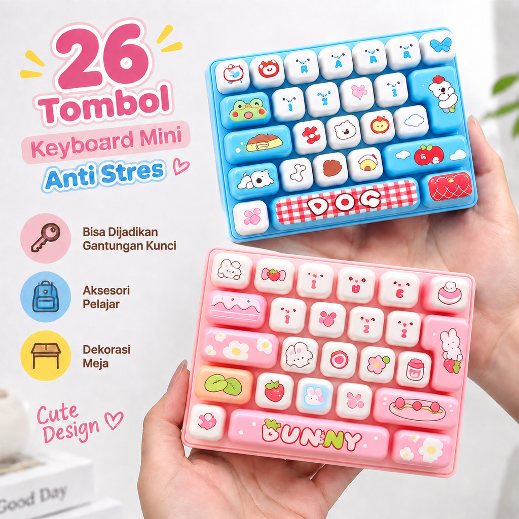Jual Gantungan Kunci Tombol 26 Tombol Mini, Mainan Tekan Keyboard ...