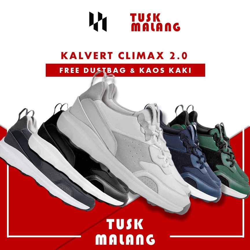 Jual Sepatu Kulit Kalvert Climax 2.0 Sepatu Sneakers Casual Kulit Asli ...