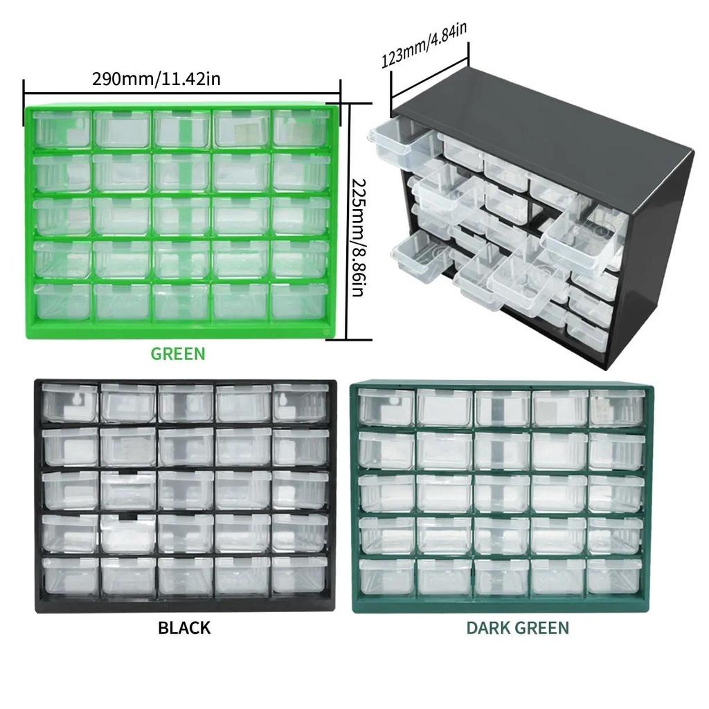 Jual 25 Multi-grid Drawer Parts Box Wall-mounted Screw Classification ...