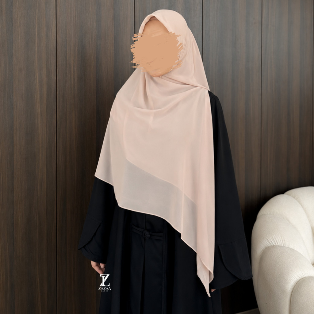 Riva Fashion - Elora Khimar Hijab Instan Syar'i Ceruty Babydoll Zipper Dagu Daily Umroh Haji