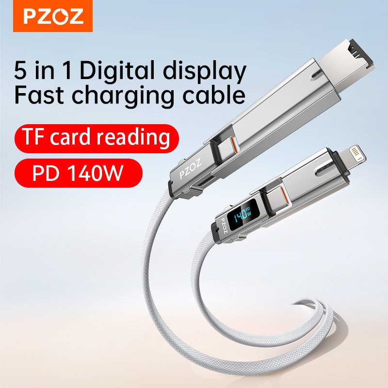 Jual PZOZ 140W Fast Charging OTG Cable Digital Display PD USB C Cable ...