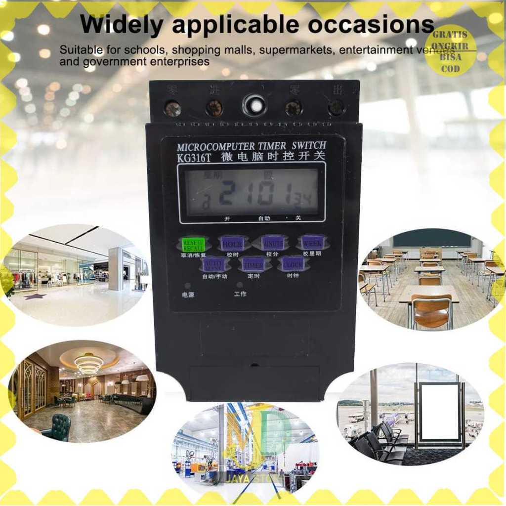 Jual CHINT Microcomputer Digital Timer Switch Relay 16 Program 220V/30A ...