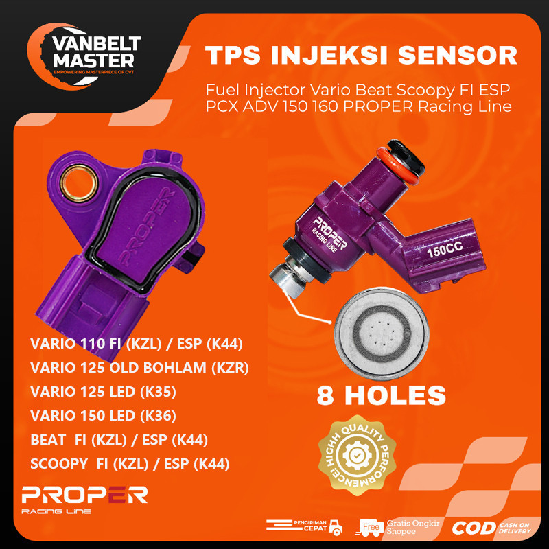 Jual PAKET Injektor Proper Injector + TPS Sentor Honda Vario Beat ...