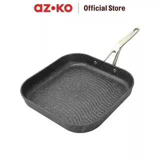 AZKO Starfrit 28 cm The Rock Wajan Panggang Wave Lines Frypan Pfoa Free Wok Anti Lengket Non Stick Teflon Penggoreng Alat Masak Aluminium