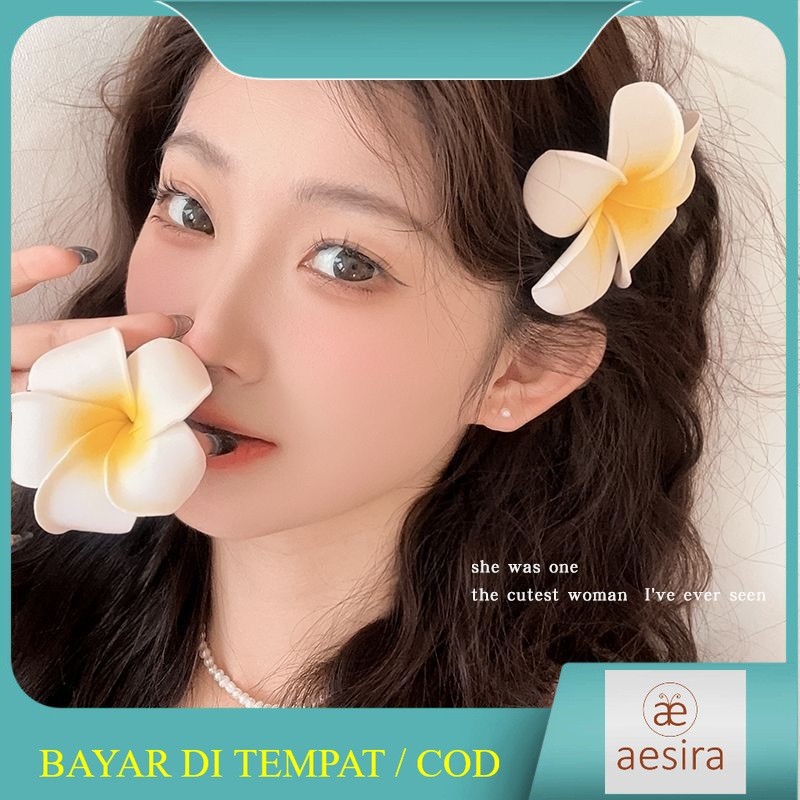 Jual Jepit Rambut Model Bunga Kamboja Fashion Korea | Hair Clip Wanita ...