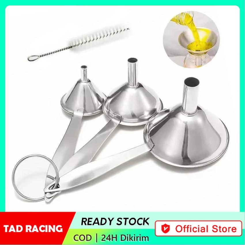 Jual Corong Stainless Steel Gagang Set 3 in 1 / Corong Mini 1 Set 3 ...