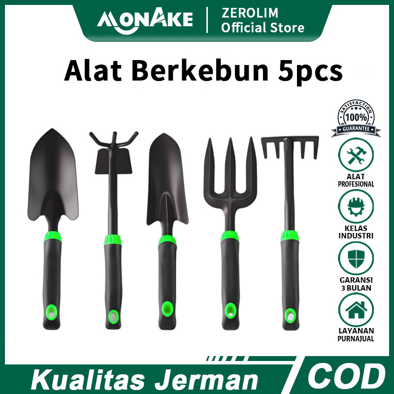 MONAKE JERMAN Alat Berkebun Gardening Tool Sekop Tangan Hand Trowel Alat Kebun Set 3in1 Sekop Menyapu Cangkul Tangan Hand Rake Hoe Mini Bahan Tebal Skop Taman Mini