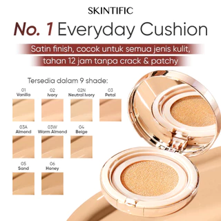 {Skintific Authorize}Skintific Cover All Perfect Air Cushion Refill Fondation Compact UV SPF 35 PA++++ 12H Cosmetic Refill Oil-Control 5 Shades Waterproof Sweatproof Matte Make over Finish Poreless Cushion Foundation Flawless BB Cream CC Cushion Makeup
