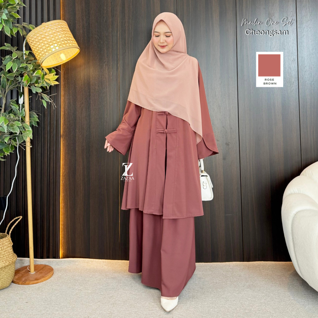 Riva Fashion - Meilin One Set Cheongsam Airtech Anti UV Busui Set Rok Tunik