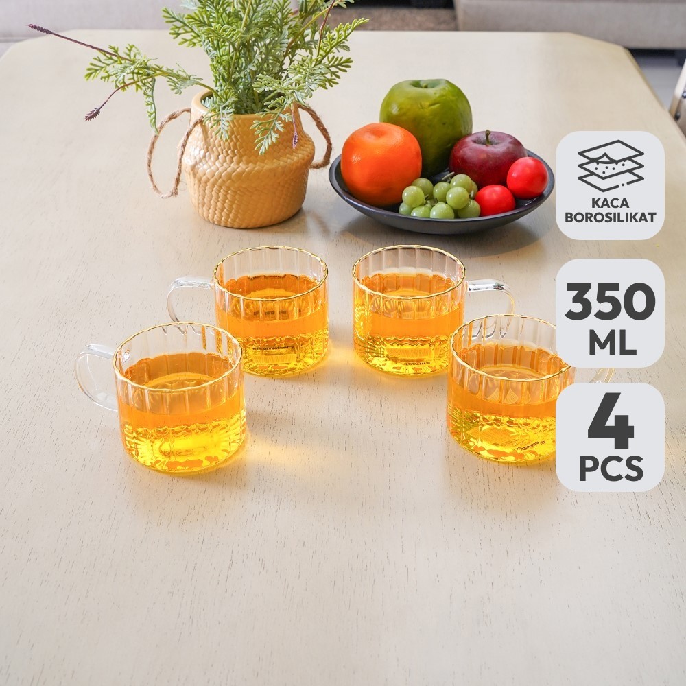 Jual Informa Appetite 350 ml Set 4 Pcs Rum Gelas Kaca Cup Wadah Minuman ...
