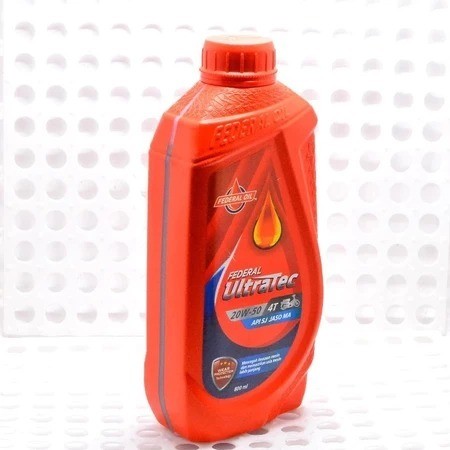 OLI FEDERAL ULTRATEC 20W - 50 4T API SJ JASO MA 800 ML 0.8l 0.8 liter 4 tak oil mesin motor supra gtr 150 revo blade supra super cub jupiter mx king 150 vega r15 gsx-r150 cbr150r vixion r vixion gsx-s150 xabre 20w-50 20w50
